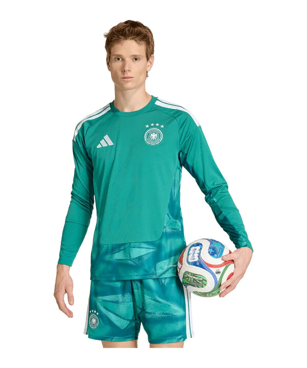 adidas dfb německo brankářský dres s dlouhým rukávem domácí mistrovství světa 2026 zelený