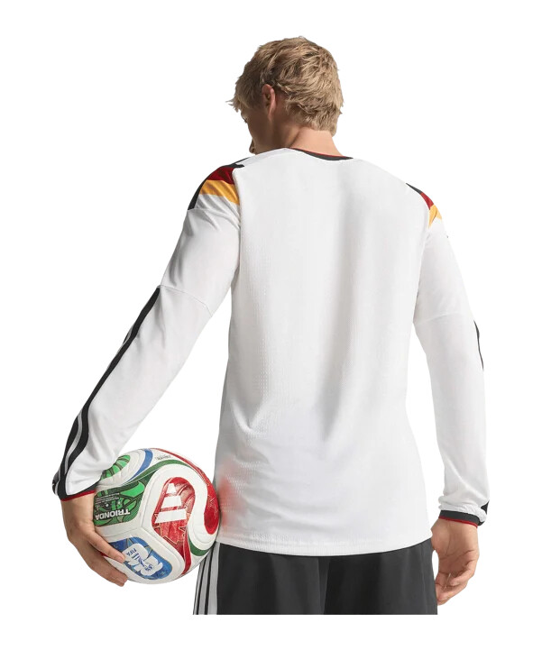 adidas dfb německo autentický domácí dres s dlouhým rukávem na mistrovství světa 2026 bílý