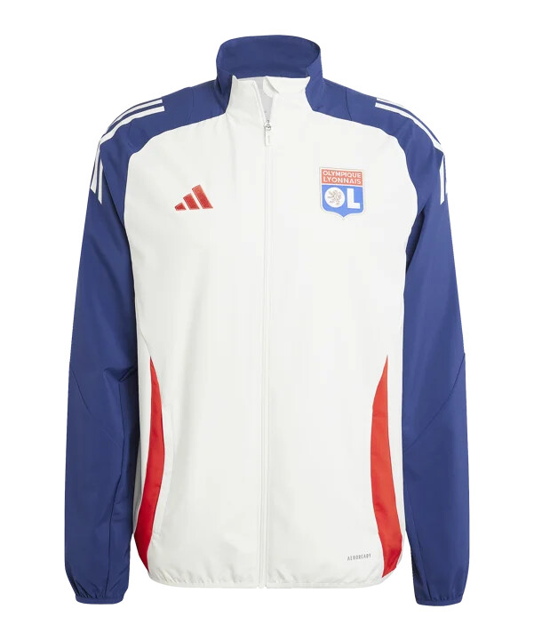 předzápasová bunda adidas olympique lyon 20242025 bílá