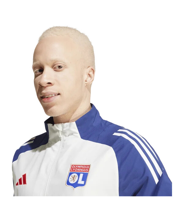 předzápasová bunda adidas olympique lyon 20242025 bílá
