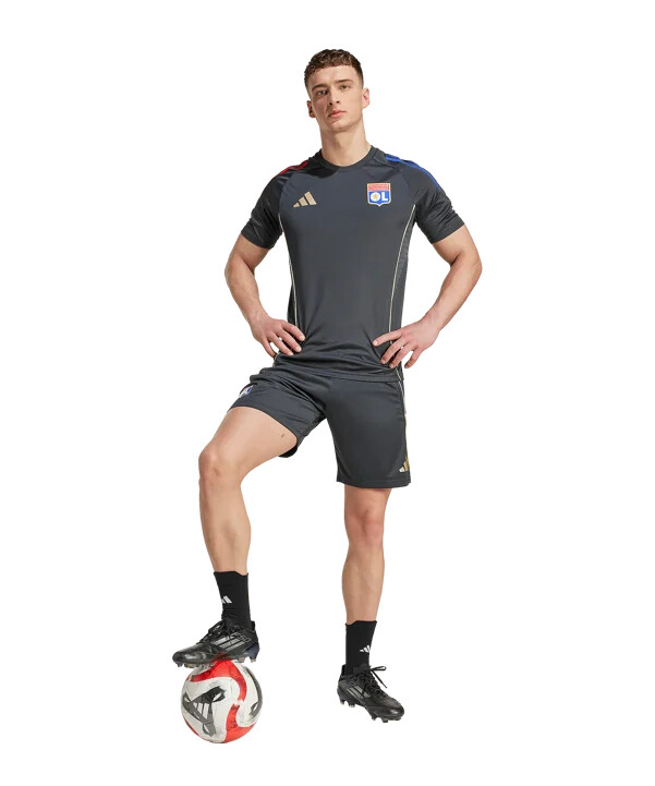tréninkové kraťasy adidas olympique lyon šedé