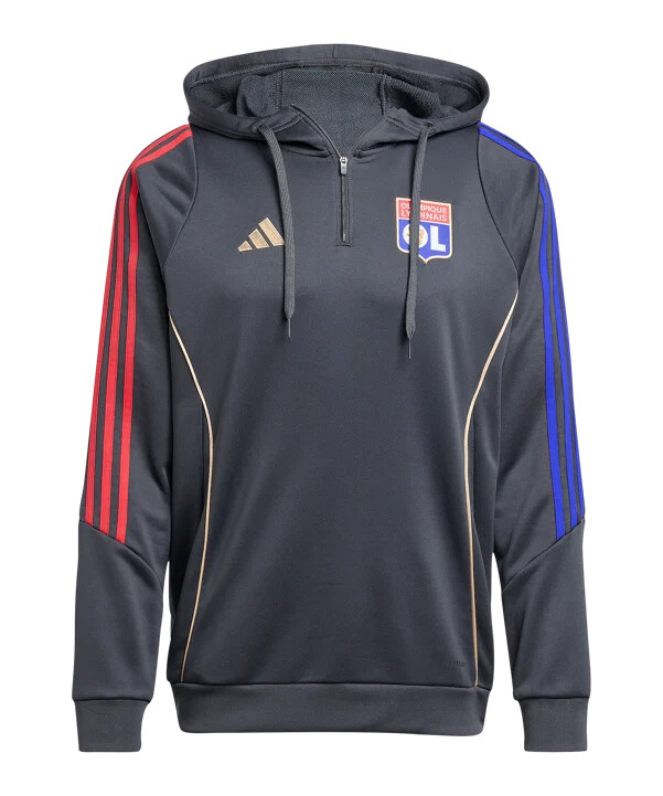 adidas olympique lyon training hoody šedá