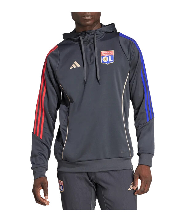 adidas olympique lyon training hoody šedá