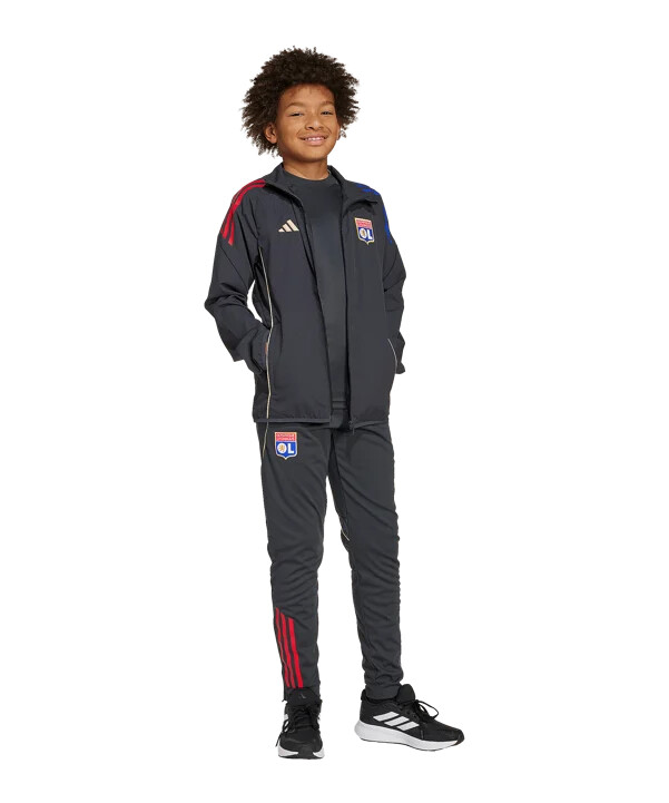 dětská prezentační bunda adidas olympique lyon v šedé barvě