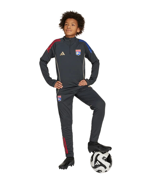 dětské tréninkové kalhoty adidas olympique lyon šedé