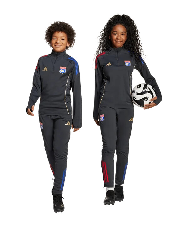 dětské tréninkové kalhoty adidas olympique lyon šedé