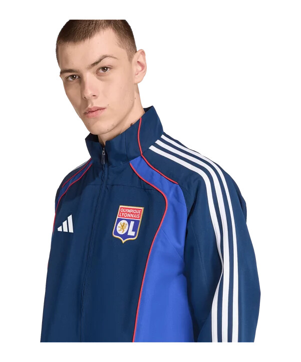 adidas olympique lyon ubp track mikina modrá