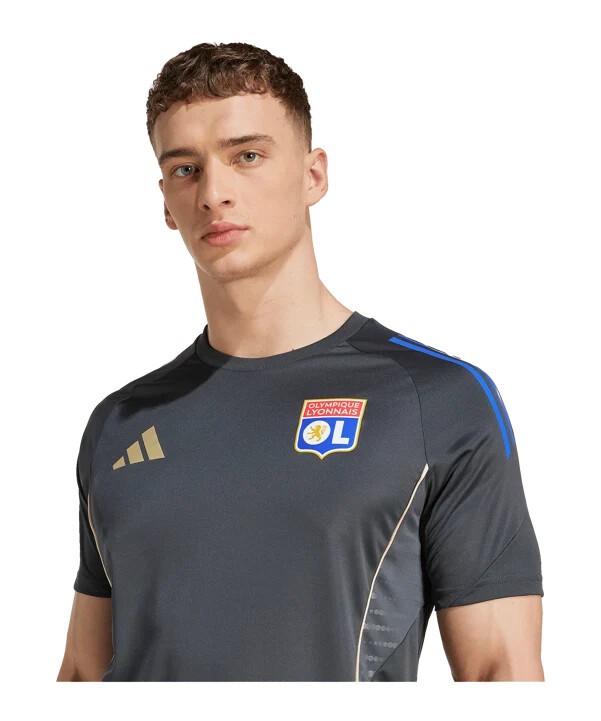 tréninkové tričko adidas olympique lyon šedé