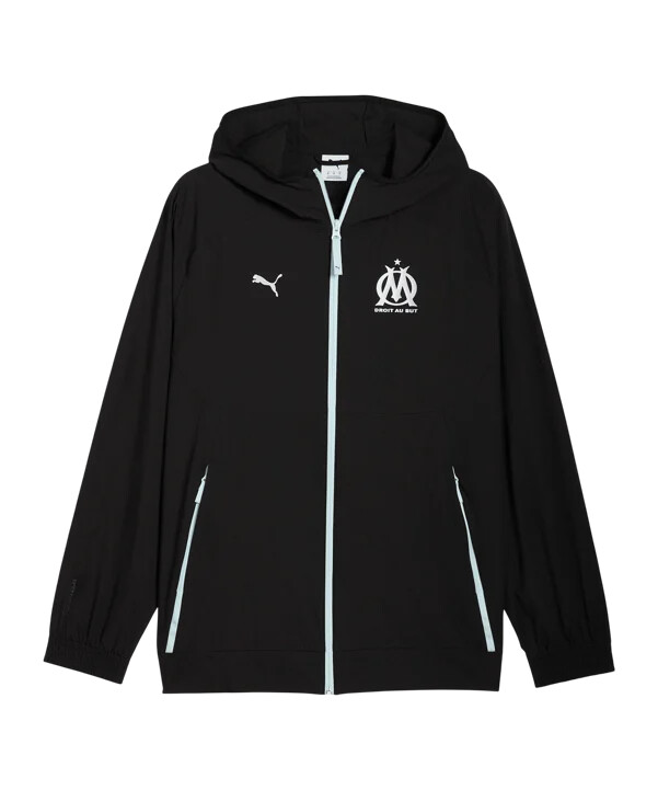puma olympique marseille pumatech woven jacket black f35