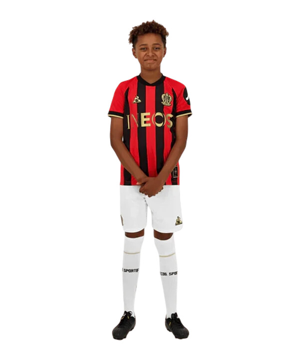 le coq sportif ogc pěkný domácí dres 20242025 dětský červený