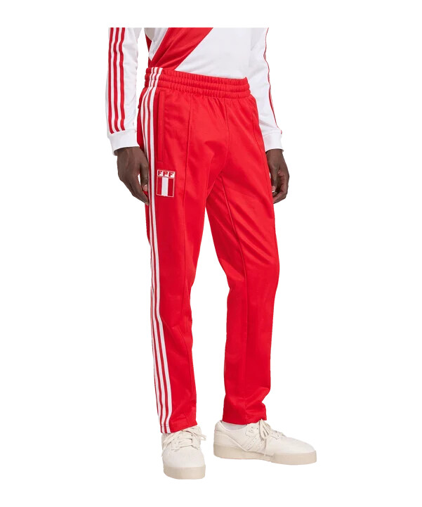 Červené tréninkové kalhoty adidas peru