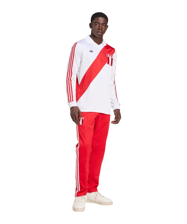 Červené tréninkové kalhoty adidas peru