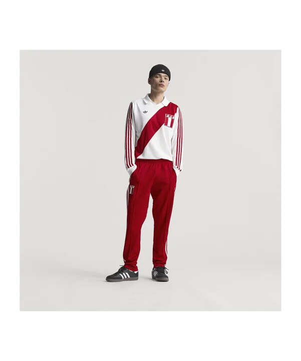 Červené tréninkové kalhoty adidas peru