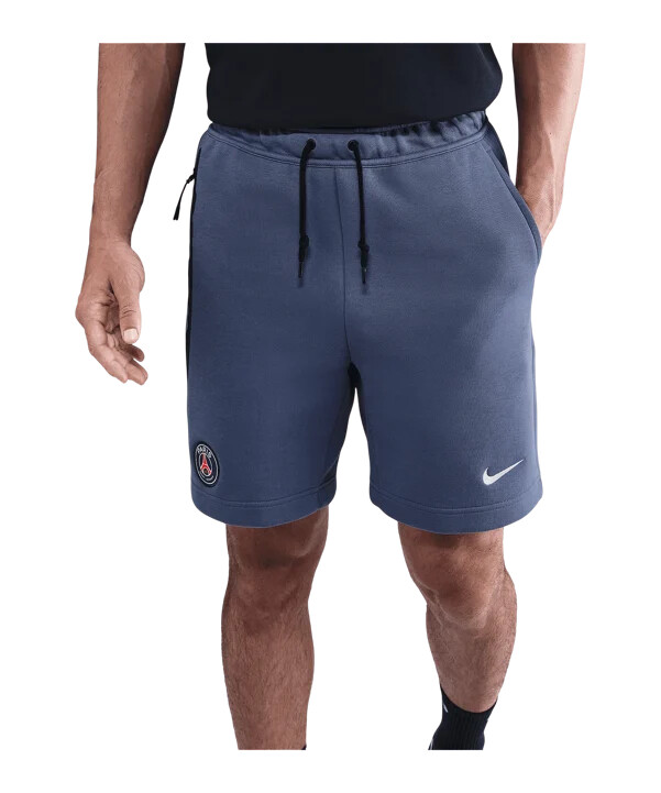 nike paris saint-germain tech fleecové kraťasy modré f491