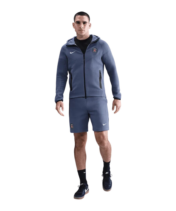 nike paris saint-germain tech fleecové kraťasy modré f491