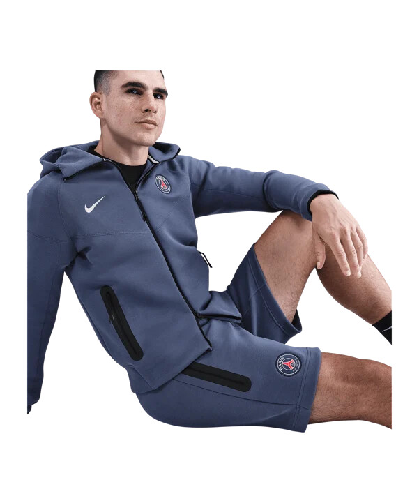 nike paris saint-germain tech fleecové kraťasy modré f491