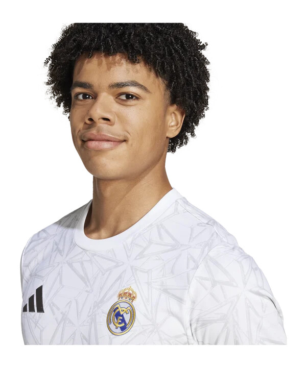 adidas real madrid předzápasový dres 20242025 bílý