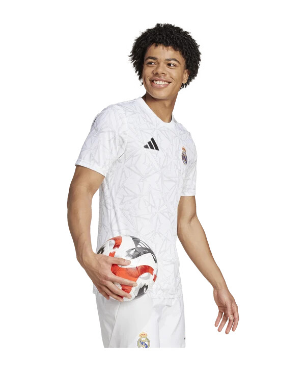 adidas real madrid předzápasový dres 20242025 bílý