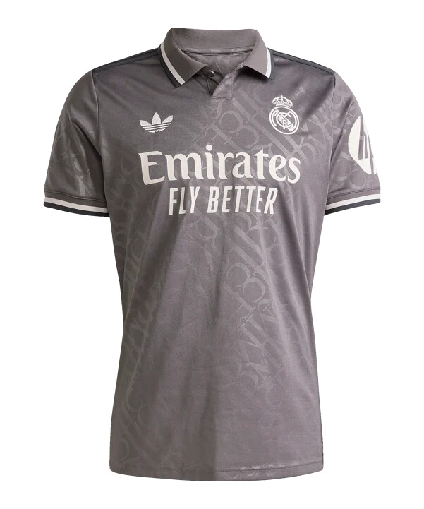 adidas real madrid 3. dres 20242025 hnědý s rukávem sponzor