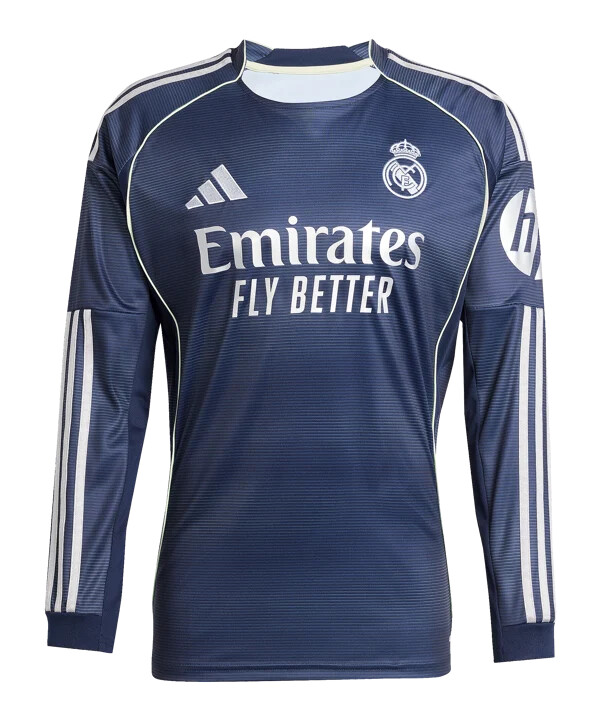 venkovní dres adidas real madrid s dlouhým rukávem 20252026 modrý