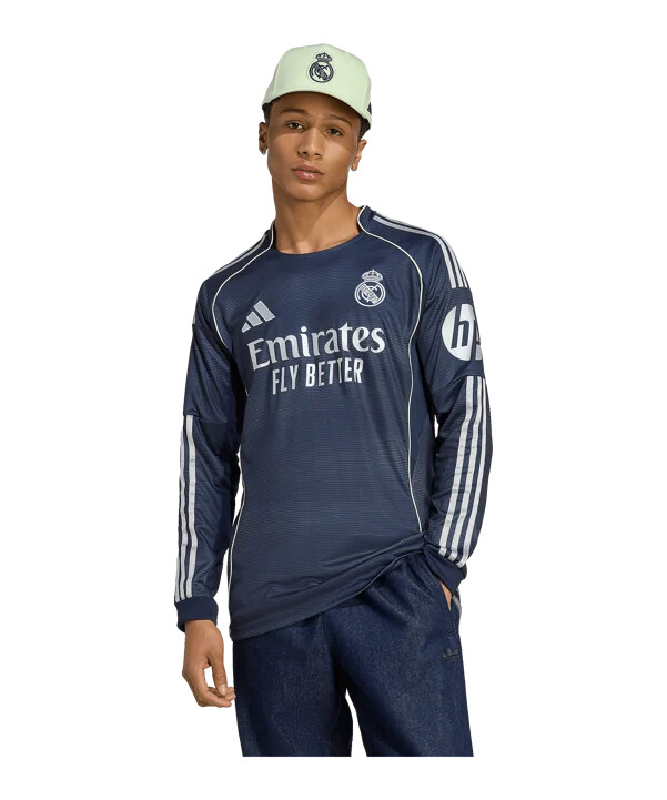 venkovní dres adidas real madrid s dlouhým rukávem 20252026 modrý