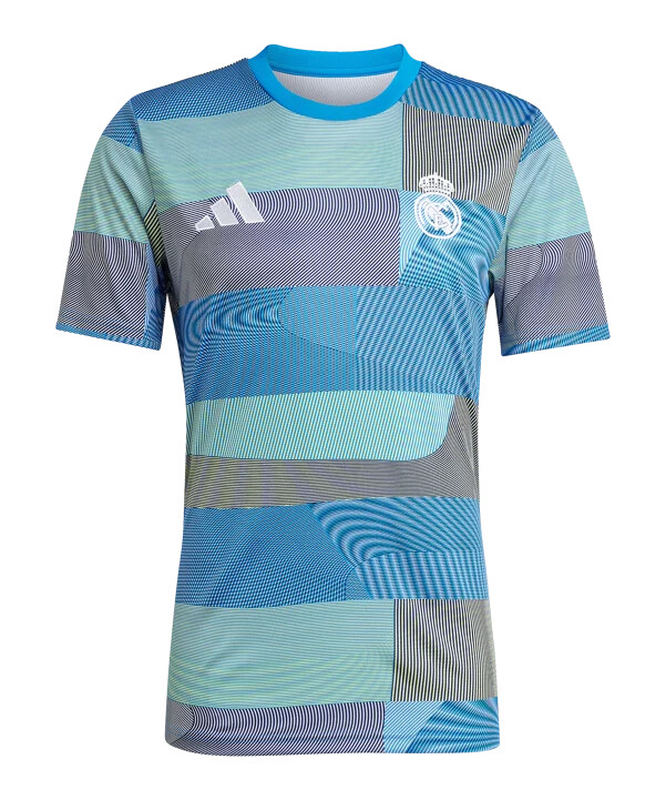 adidas real madrid předzápasové tričko 20252026 modré
