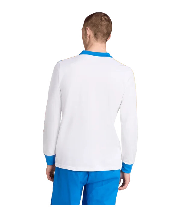 adidas real madrid icon polo tričko s dlouhým rukávem bílé
