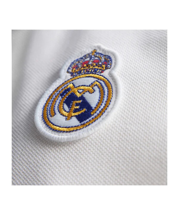 adidas real madrid icon polo tričko s dlouhým rukávem bílé