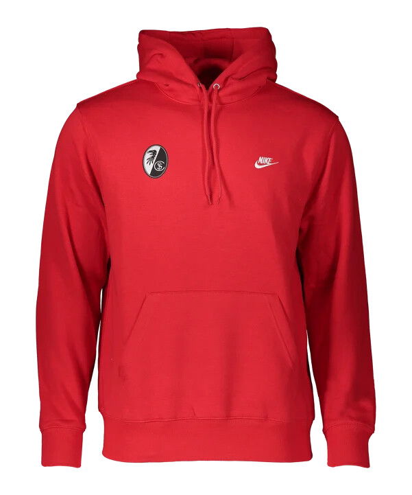 mikina s kapucí nike sc freiburg club červená f657