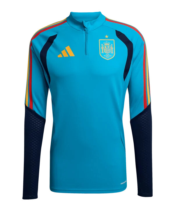 tréninkový top adidas spain tiro na zip modrý
