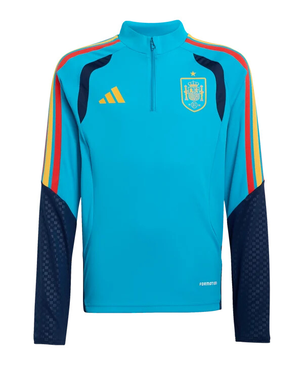 dětský tréninkový top adidas spain tiro na zip modrý