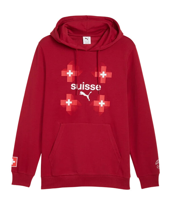 puma Švýcarsko ftblculture mikina s kapucí červená f02
