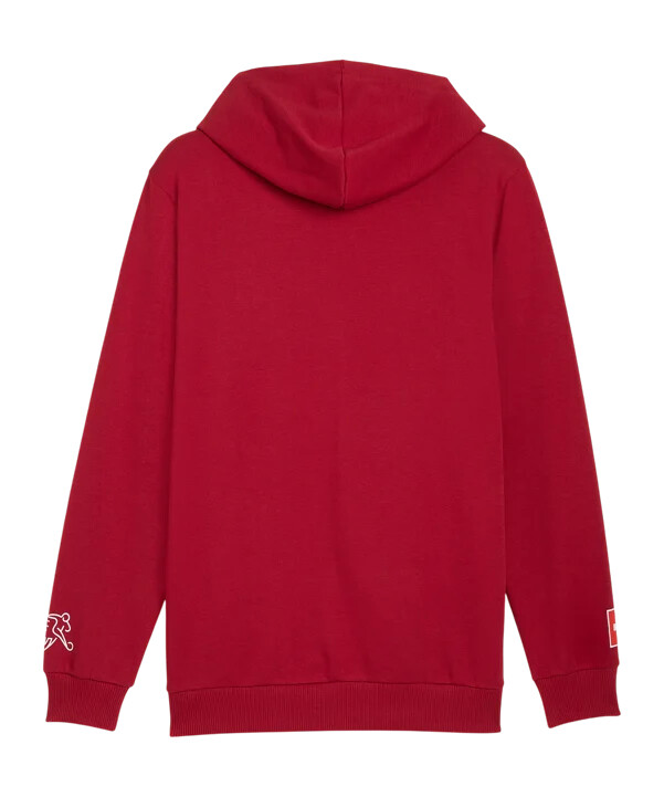 puma Švýcarsko ftblculture mikina s kapucí červená f02